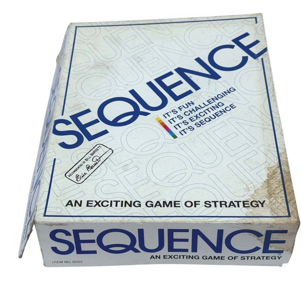 VTG Sequence Board Game Jax Ltd 8002 Strategy Card Game Complete 1982 Edition